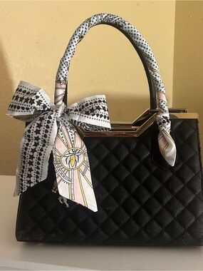 2 in 1 Twilly Women Purse Le Papesse Pink Goddess Scarf Muse Black White